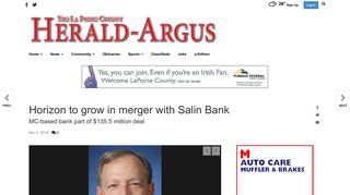 Horizon to grow in merger with Salin Bank | Business | heraldargus.com
