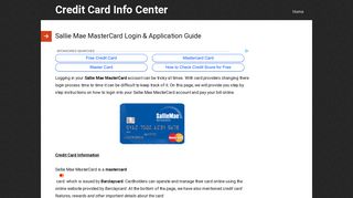 Sallie Mae MasterCard Login & Application Guide