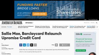 Sallie Mae, Barclaycard Relaunch Upromise Credit Card | American ...