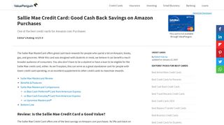 Sallie Mae Credit Card: Good Cash Back Savings on Amazon ...