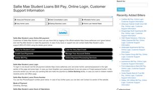 Sallie Mae Student Loans Bill Pay, Online Login, Customer Support ...