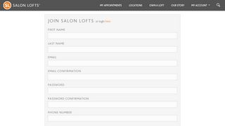 User Registration - Salon Lofts