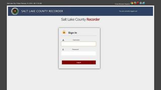Salt Lake County Recorder - LOGIN