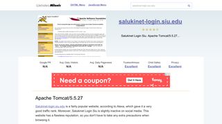 Salukinet-login.siu.edu website. Apache Tomcat/5.5.27.