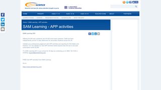 SAM Learning - APP activities - SchoolScience.co.uk