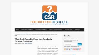 What Credit Score Do I Need for a Sam Levitz Furniture Credit Card ...