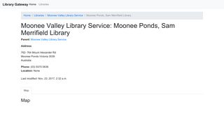 Moonee Ponds, Sam Merrifield Library | LibraryGateway