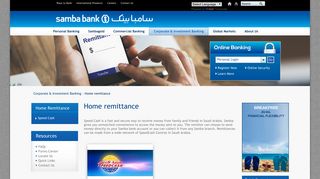 Home remittance - Samba Bank Limited