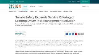 SambaSafety Expands Service Offering of Leading Driver Risk ...