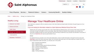 Manage Your Healthcare Online Saint Alphonsus