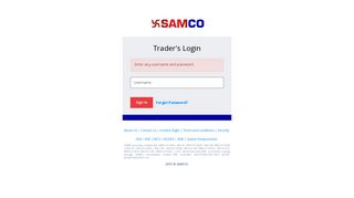 Samco Back Office login