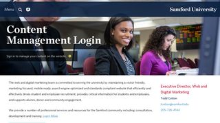 Content Management Login - Samford University