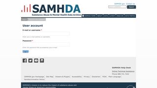 User account - samhda - SAMHSA
