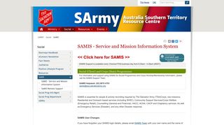 SAMIS - SArmy resource centre | The Salvation Army Southern Territory