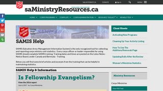 Salvation Army Canada - SAMIS Help - Is Fellowship Evangelism?