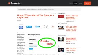 How to Write a Manual Test Case for a Login Form - Testomato Blog