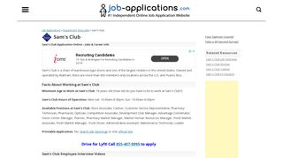Sam's Club Application, Jobs & Careers Online - Job-Applications.com