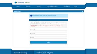 Forgot Password - Welcome to Sam's Club Payroll powered by ...