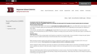 Source4Teachers (SAMS) Login / Welcome - Bayonne School District