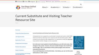 Current Substitute and Visiting Teacher Resource Site | San Diego ...