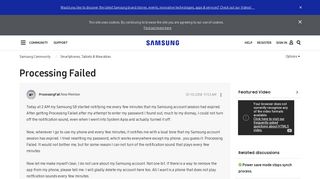 Processing Failed - Samsung Community