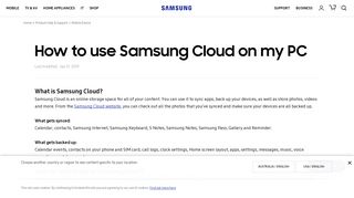 How to use Samsung Cloud on my PC | Samsung Support Australia