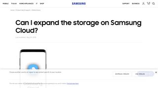 Can I expand the storage on Samsung Cloud? | Samsung Support ...