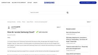 Solved: How do I access Samsung Cloud? - Samsung Community ...
