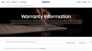 Samsung Product Warranty Information | Samsung Support Singapore