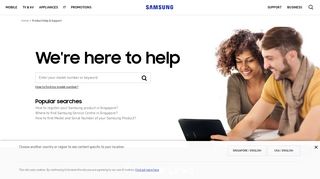 Product Help & Support | Samsung Support Singapore