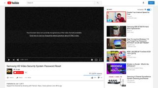 Samsung HD Video Security System Password Reset - YouTube