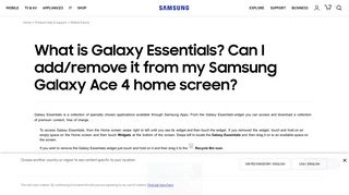 What is Galaxy Essentials? Can I add/remove it from my Samsung ...