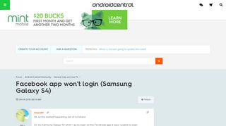 Facebook app won't login (Samsung Galaxy S4) - Android Forums at ...