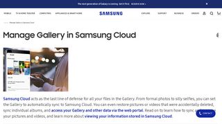 Manage Gallery in Samsung Cloud