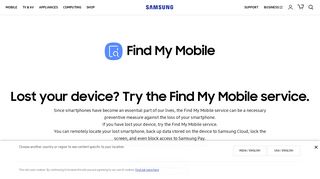 Find My Mobile | Apps | Samsung India