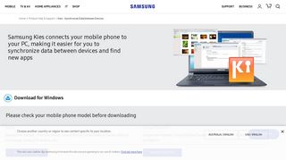 Kies - Synchronize Data between Devices | Samsung Support Australia