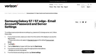 Samsung Galaxy S7 / S7 edge - Email Account Password and Server ...