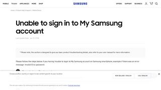 Unable to sign in to My Samsung account | Samsung Support NZ