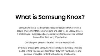 What is Samsung Knox? - The Official Samsung Galaxy site