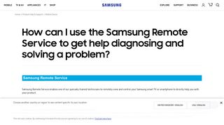 How can I use the Samsung Remote Service to get help diagnosing ...