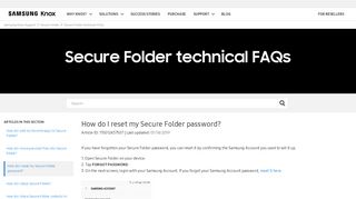 How do I reset my Secure Folder password? – Samsung Knox Support