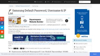 Samsung Default Password, Login & IP List (updated December 2018 ...