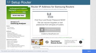 Default router IP addresses for Samsung routers. - SetupRouter