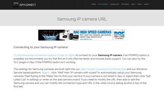 Connect to Samsung IP cameras