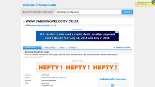 samsungvelocity.co.za at WI. Samsung Smart Life - Login