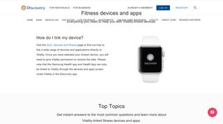 Vitality Fitness Devices Help - Discovery - Discovery