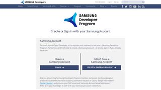 Create or Sign In with your Samsung Account - Samsung Developer ...