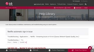 LG Help Library: Netflix automatic sign in issue | LG Canada