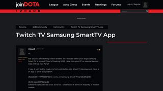 Twitch TV Samsung SmartTV App « Forums « joinDOTA.com