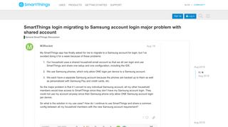SmartThings login migrating to Samsung account login major problem ...